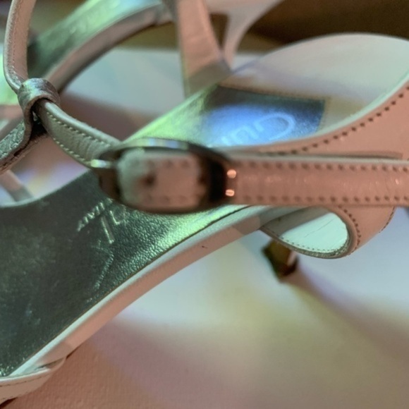 Gunmetal White & Silver Strappy 3” Sandals EU 38 - Picture 5 of 11